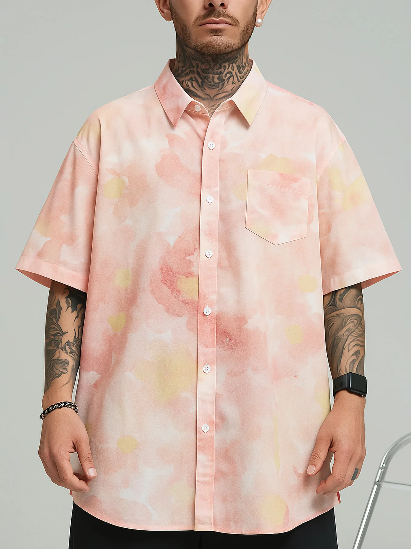 

Рубашка мужская с коротким рукавом, гавайская пляжная блуза с мультяшным принтом, свободного кроя, модная повседневная одежда для студентов и пар, на лето