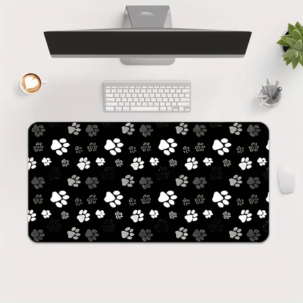 Black and white paw print pattern,largesized office antislip rubber base,home use, gaming, party souvenirs office accessories
