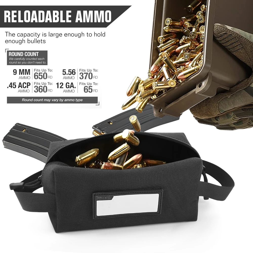 Tactical Ammo Pouch Rifle Bullet Storage Carrier Bag Military Bag EDC Tool Bag Firearm Ammunition Carrier Bag Hunting Bag