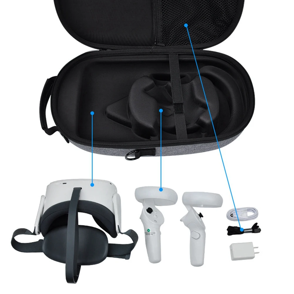 

A75Q-Travel Case For Pico Neo 3 Case Storage Bag EVA Hard Protection With Handle Shoulder Strap Pro VR Headset Accessories