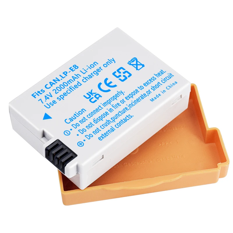 7.4V 2000mah LP-E8 LPE8 LP E8 Battery Batterie AKKU + LCD Dual Charger for Canon EOS 550D 600D 650D 700D X4 X5 X6i X7i T2i T3i