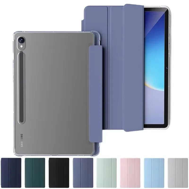 Pen Slot TPU Case For Samsung Galaxy Tab S10 Plus 12.4 S10+ S9 FE Plus S8Plus S7 FE S8 S7 11 S6 Lite A8 A9 Acrylic Cover