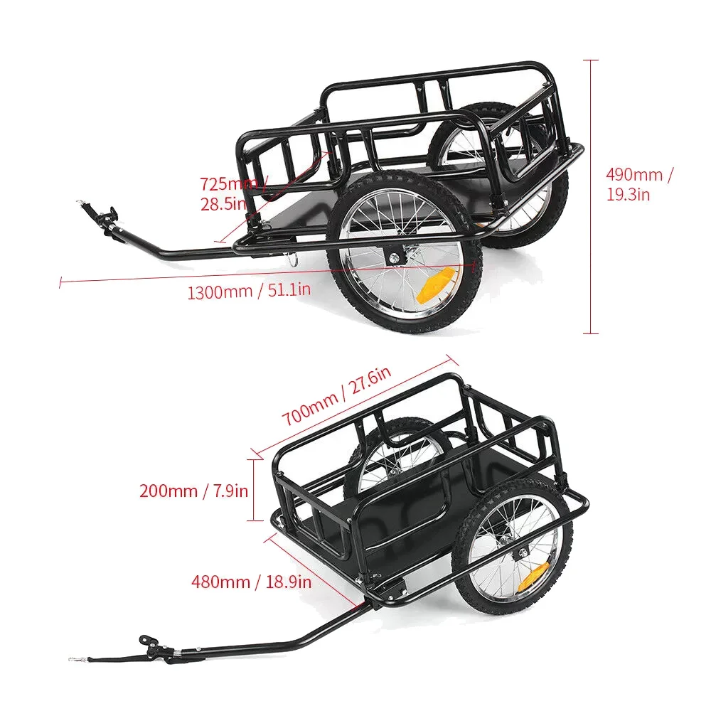 Imagem -05 - Reboque de Carga de Bicicleta Carrinho de Reboque de Bicicleta Reboque de Carga para Acampar