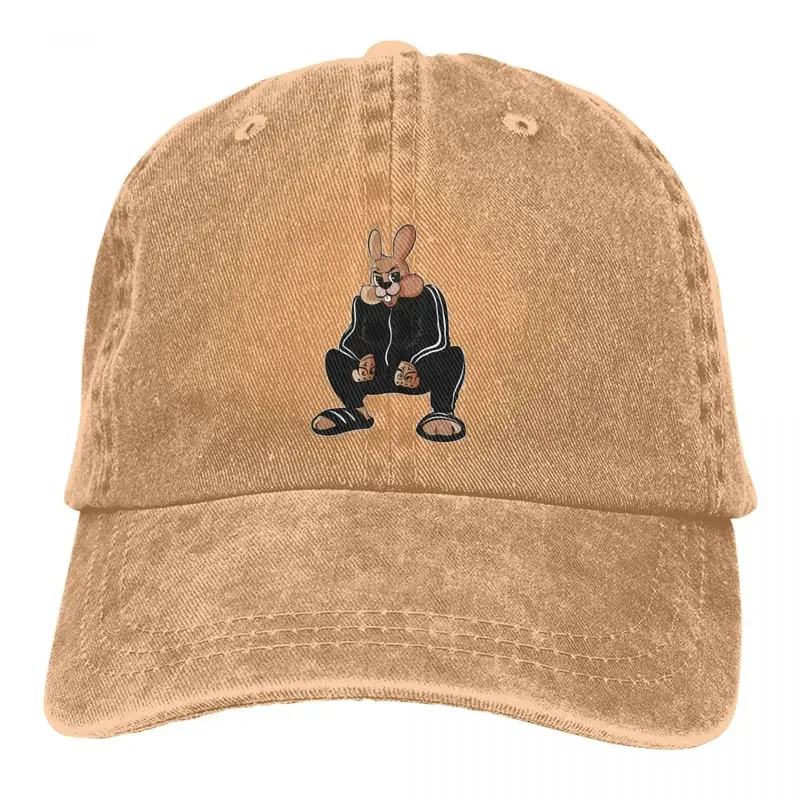 

Washed Men's Baseball Cap Rabbit Trucker Snapback Caps Dad Hat Nu Pogodi Well Just You Wait Golf Hats