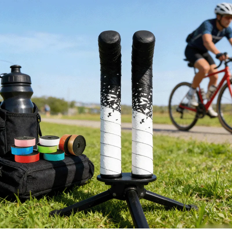 

1 Pair Road Bike Handlebar Tapes – PU Anti-Slip Anti-Vibration Wrap Belts with Bar Tape End Plugs for Bicycle Comfort & Control