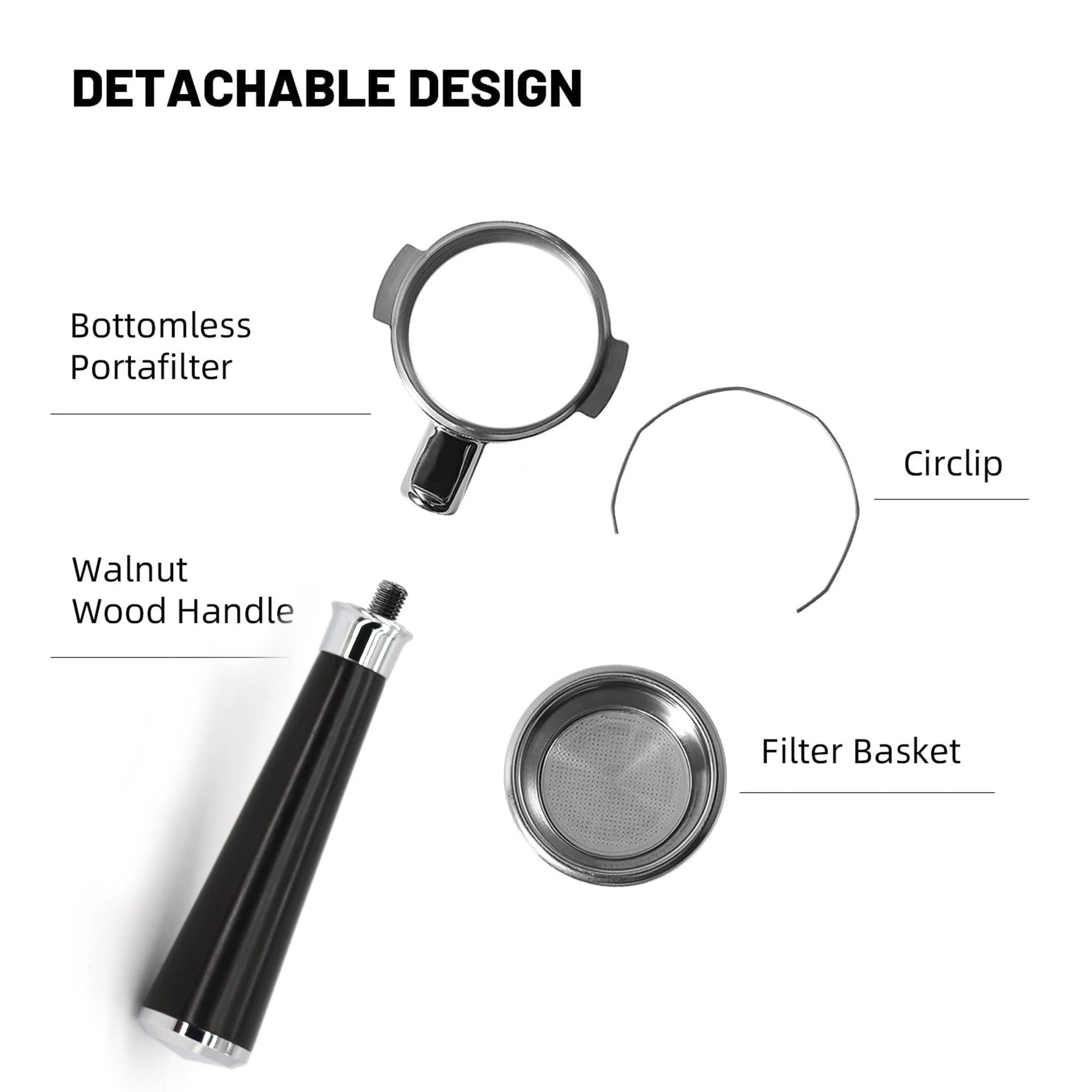 51mm Bottomless Portafilter For Delonghi Ec680 Ec685 With Replacement Filter Basket Espresso Machine Tools Barista Accessories