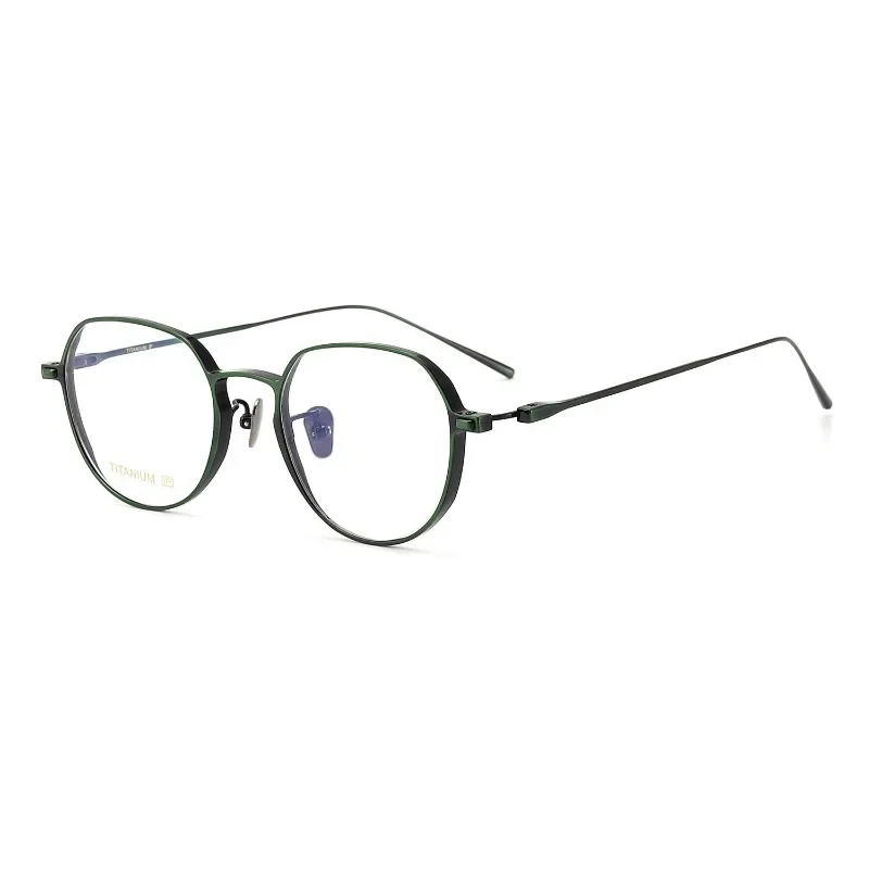 

Japanese ultra-light pure titanium irregular literary round glasses frame women's anti-blue light retro color-changing myopia