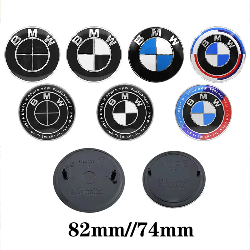 Emblème de capot de voiture 74mm 82mm pour BMW M Power I3 G08 E34 F94 F97 F98 F95 F92 F15 F91 F16 G30 G20, logo de capot avant, badge de coffre