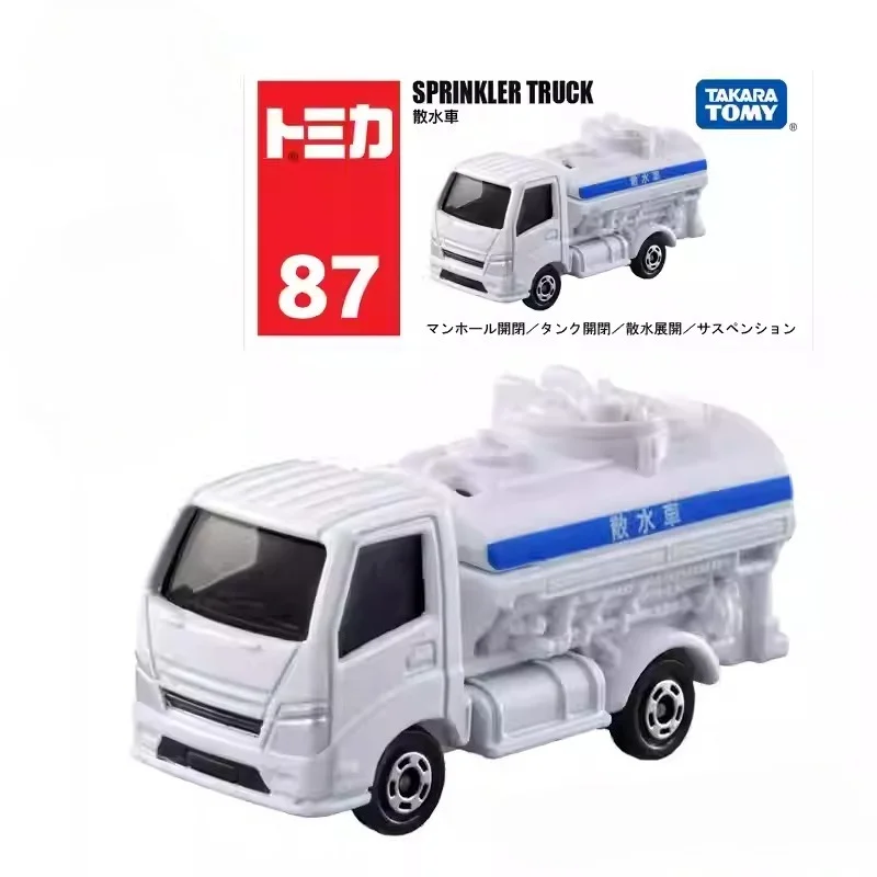 TAKARA TOMY Tomica  Alloy Car Model Ornament Red And White Box No.87 Road Traffic Sanitation Sprinkler A Fine Toy Car For Boys