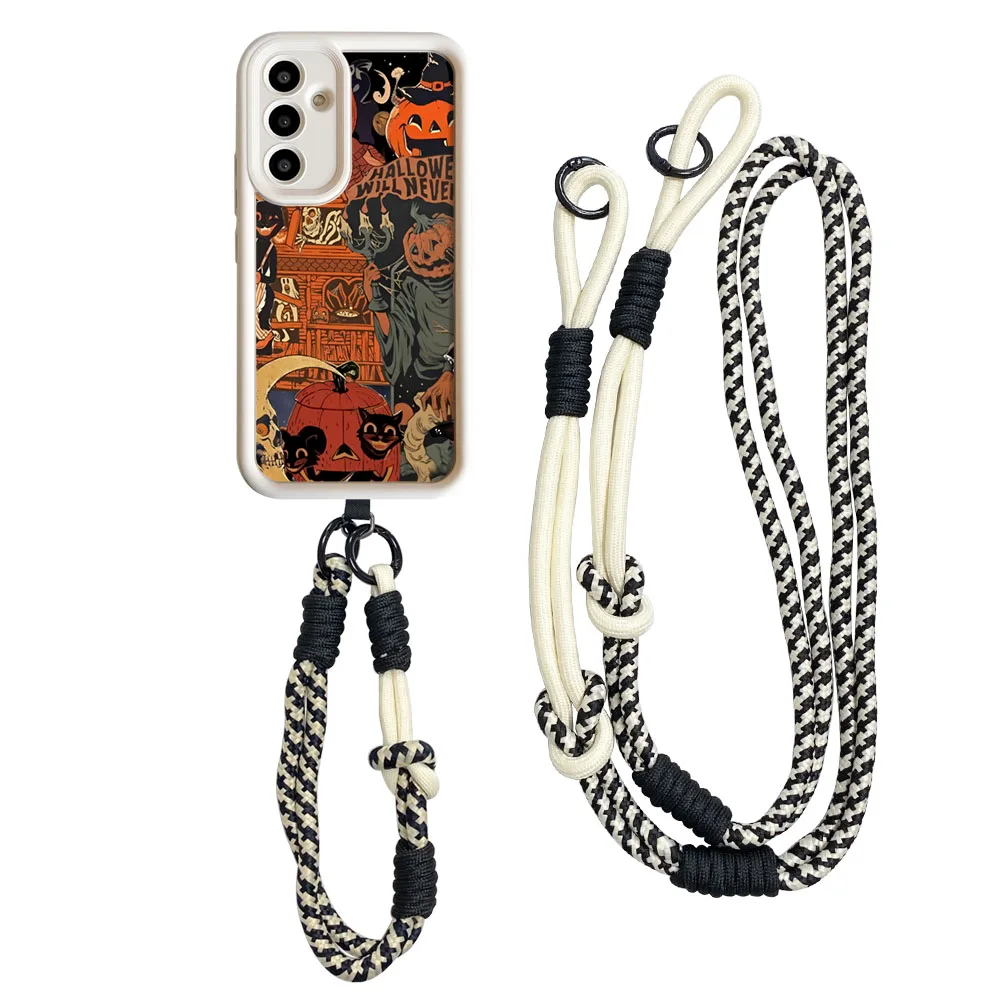 Coque de téléphone avec chaîne de poignet, étui pour Xiaomi 14T 13T 12T 11T Pro 15 14 13 12 11 Lite Ultra Halloween Ghost, avec lanière à bandoulière, nouvelle collection 2025
