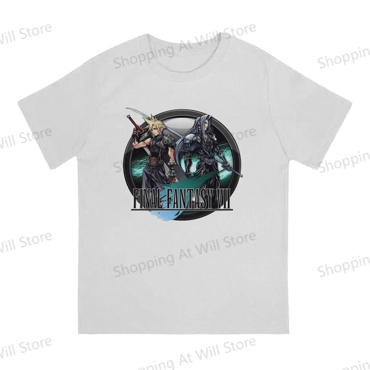 Summer men's and women's casual T-shirts Cloud Sephiroth Final Fantasy VII Round neck short sleeved T-shirt Street Clothing