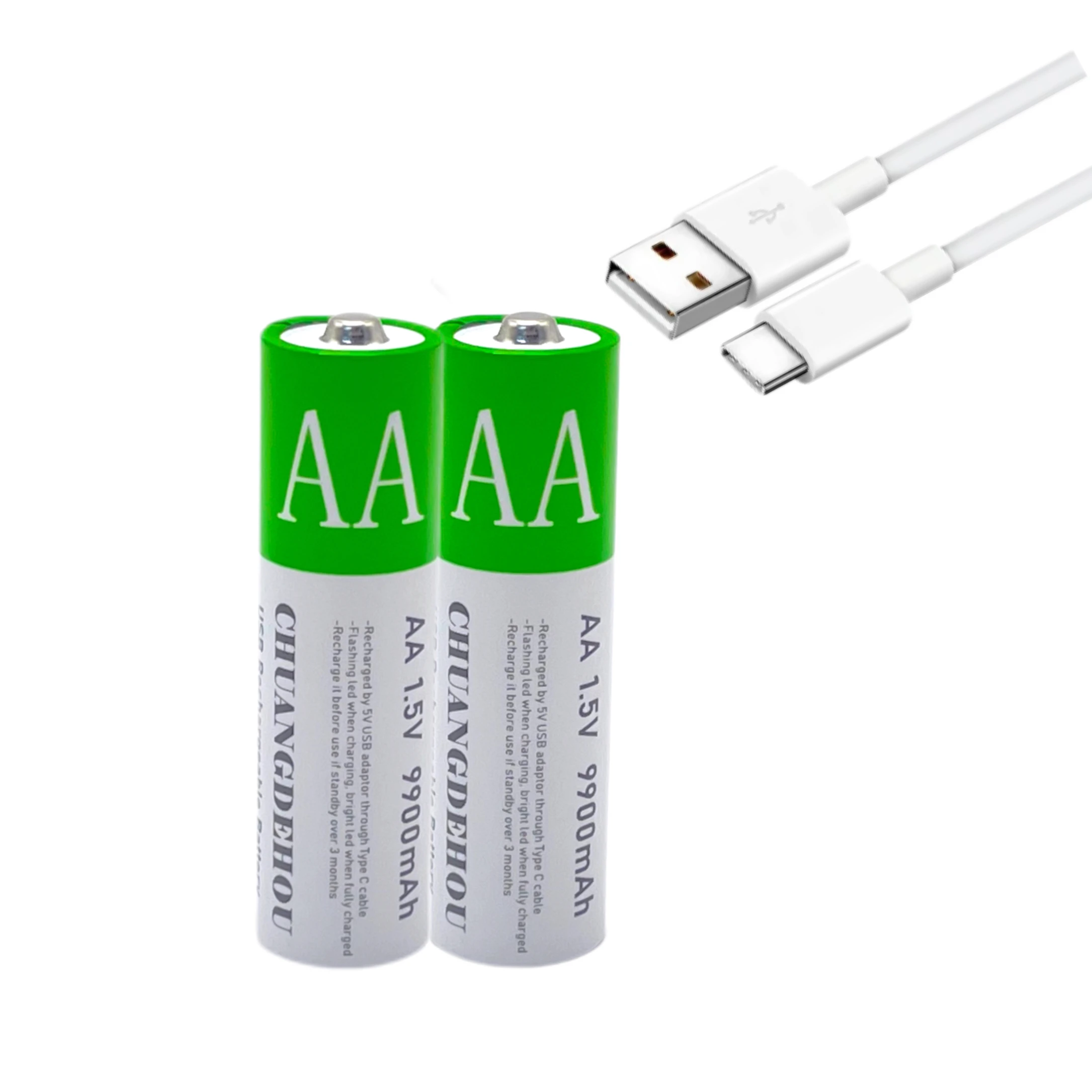 Aa-充電式USBバッテリー1.5V,リチウムイオン,9900mAh,リモコン,マウス,おもちゃ,懐中電灯,cタイプケーブル