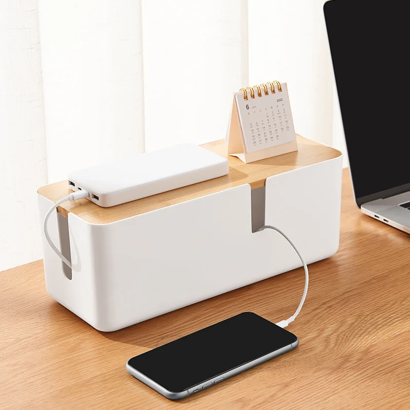 

Data cable charger, cable management box with cover, plug board, cable management device, desktop storage box