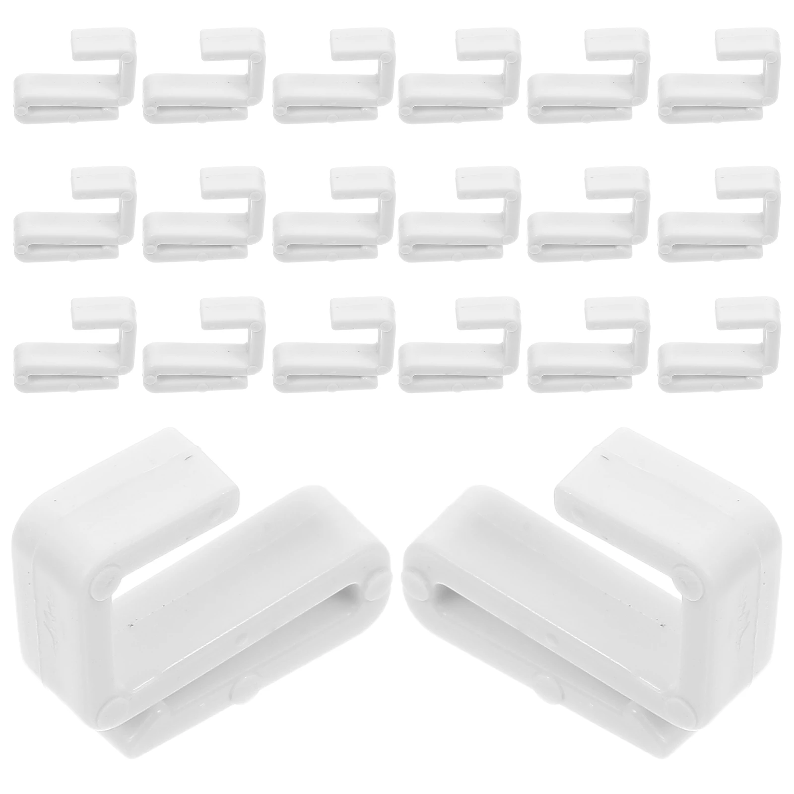 

20 Pcs Plastic Hook Flat Rack Hanger Hooks Clip-on White Closet S-hooks for Coat Organization