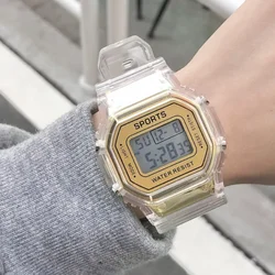 Transparent Digital Watch Square Women Watches Sports Electronic Wrist Clock Watch Reloj Mujer Clocks Wristwatch Dropshipping