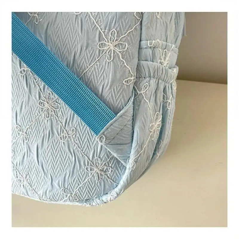 Nylon-Rucksack mit süßem Schleifenmuster, großes Fassungsvermögen, leicht, mehrere Taschen, Schultasche, lässiger Alltagsrucksack für Studenten und Pendler – Detail 22
