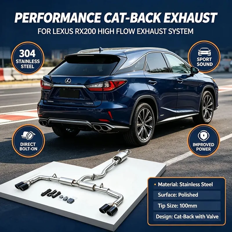 Customized Smart Valve Performance Cat Back Exhaust Muffler Specifically Designed for Lexus RX200 RX300 2.0T (AL20) 2015-2022