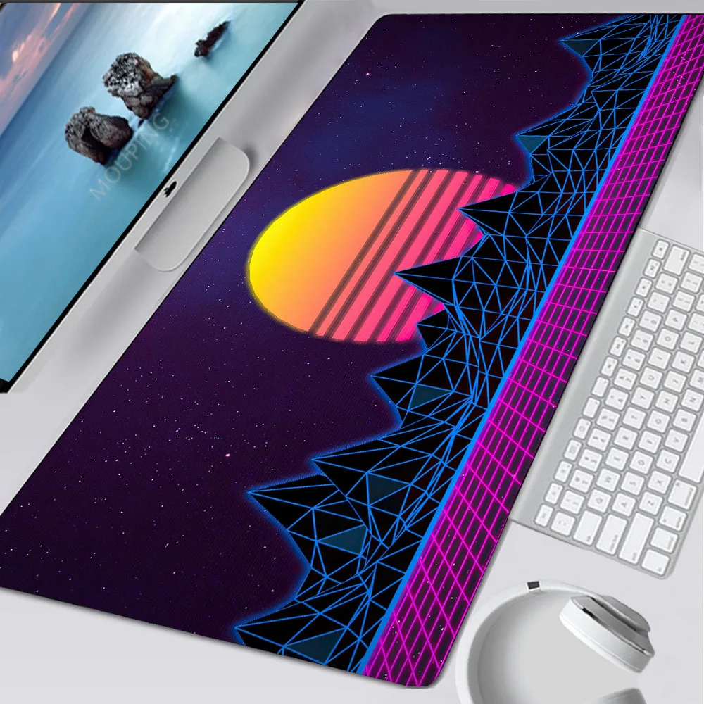 Vaporwave Mousepad Retrowave/synthwave 900X400 Mouse Pad Lucu Meja Tikar Karpet Aksesoris Gaming Komputer Permainan Meja Mouse Tikar