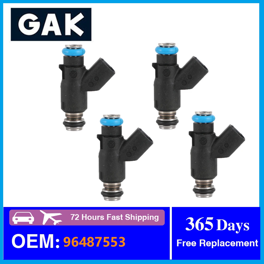 

GAK High Quality 4PCS Fuel Injectors Nozzle 96487553 for Chevrolet Aveo Aveo5 06-08 Pontiac Wave 05-08 Wave5 05-07 1.6L FJ1023