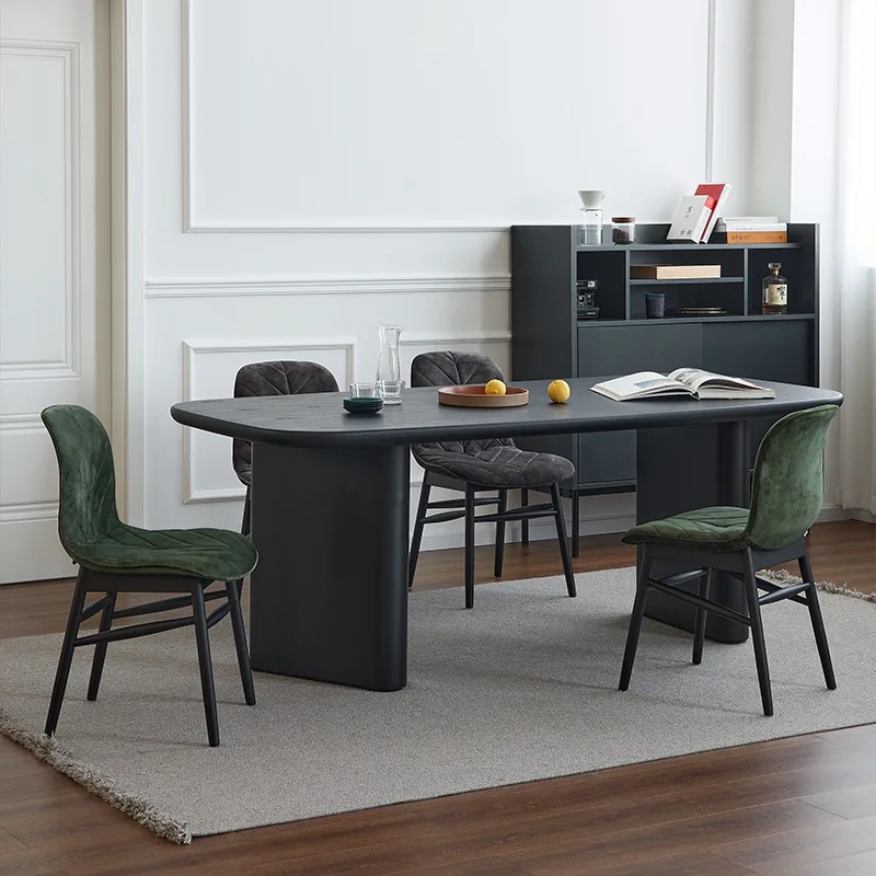 

Nordic ins all solid wood personalized desk modern home simple strip dining table rectangular conference negotiation table