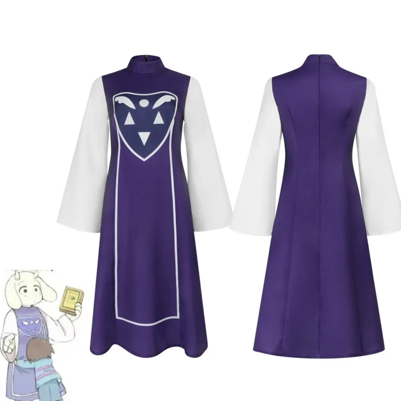 

Toriel Cosplay Costume Game Undertale COS Clothes Women's Purple Long Dress Halloween Carvinal Party Roleplay Outfits
