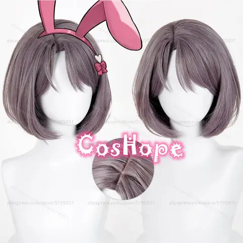  Milk Cosplay Wig 30cm Short Mixed Color Wig Anime Heat Resistant Synthetic Wigs for Halloween Carnival Party Costume