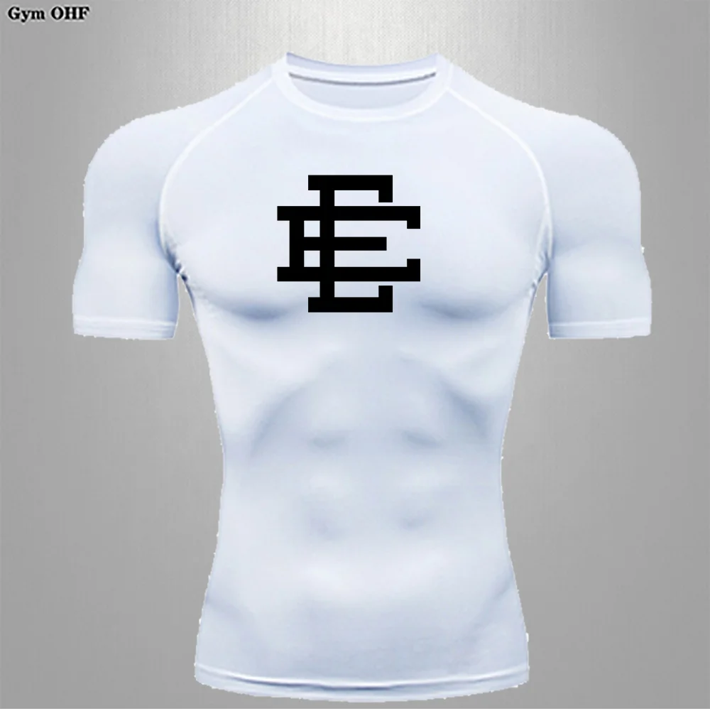 Aerobic Running Shirt Shape Short Tshirt Quick Drying Breathable Exercise Fitness Stretch T-shirts Compression Running Men's Top