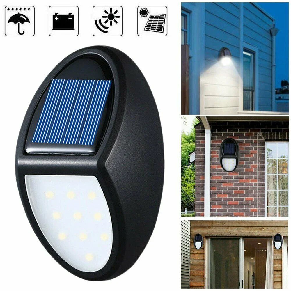 LED Solar Wall Light Outdoor IP65 Waterproof Wall Lamp Heat Resistant LED Wall Lights Sconce Solar Light for Yard Garden Hallway