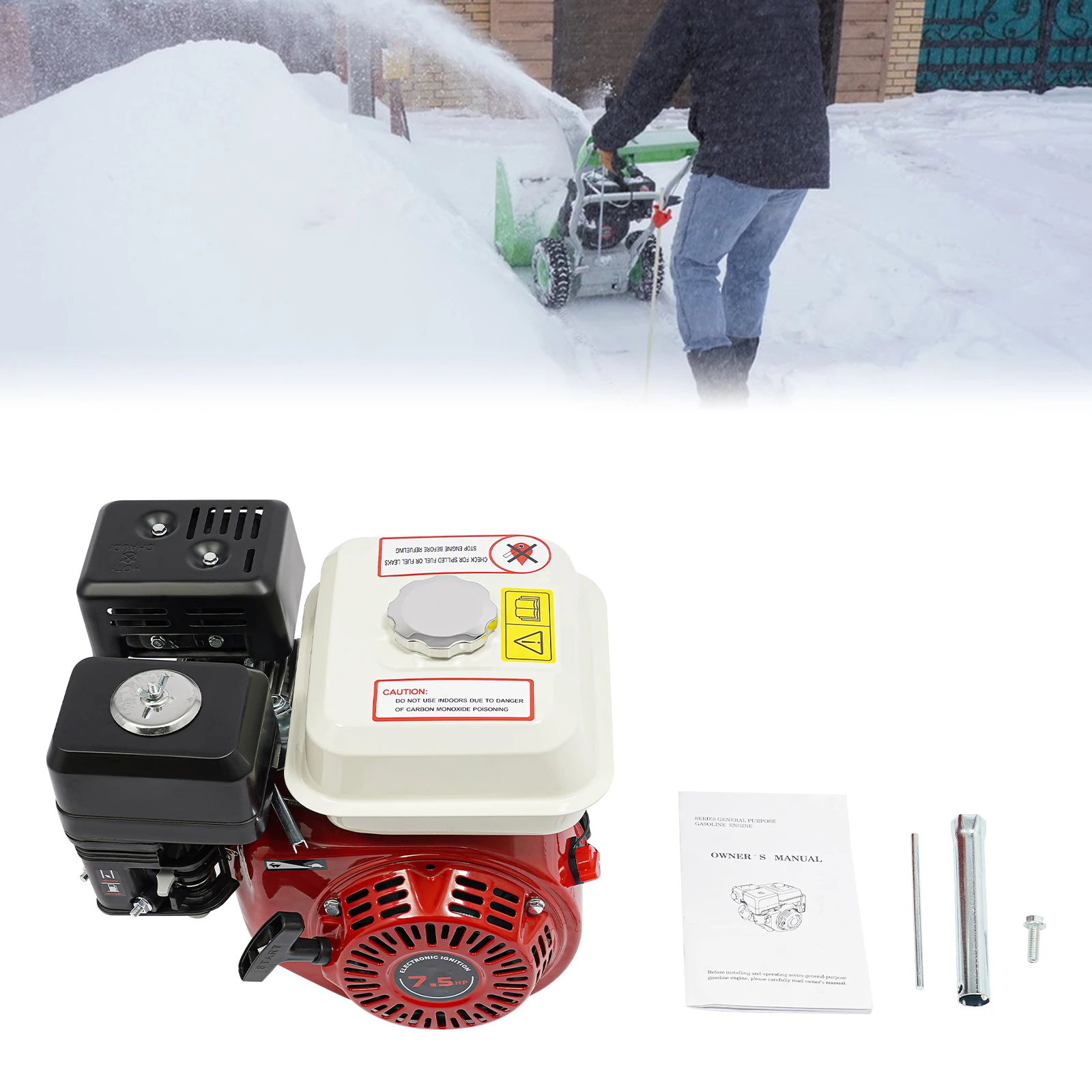 محرك بنزين رباعي الأشواط 3000 وات 7.5 حصان 3600 دورة في الدقيقة خزان كبير فعال في الوقود متين لمولدات المضخات والمزيد #2