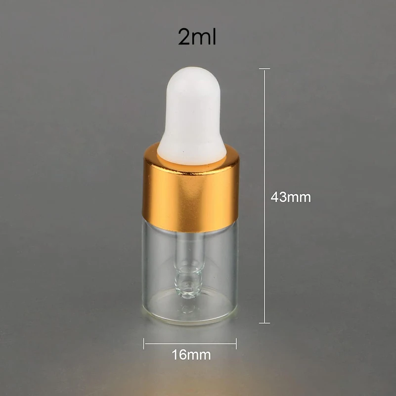 20pcs/30pcs/50pcs Empty Glass Perfume Bottle 2ml Dropper Glass Bottle Refill Essential oil Vials With Pipette for Aromatherapy