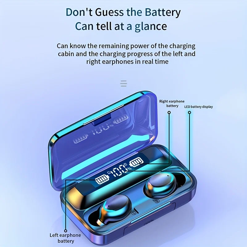 New Wireless Earphones Headphones With LED Display Touch In-Ear TWS Wireless Earbuds Sports Music Game Headset For IOS/Android