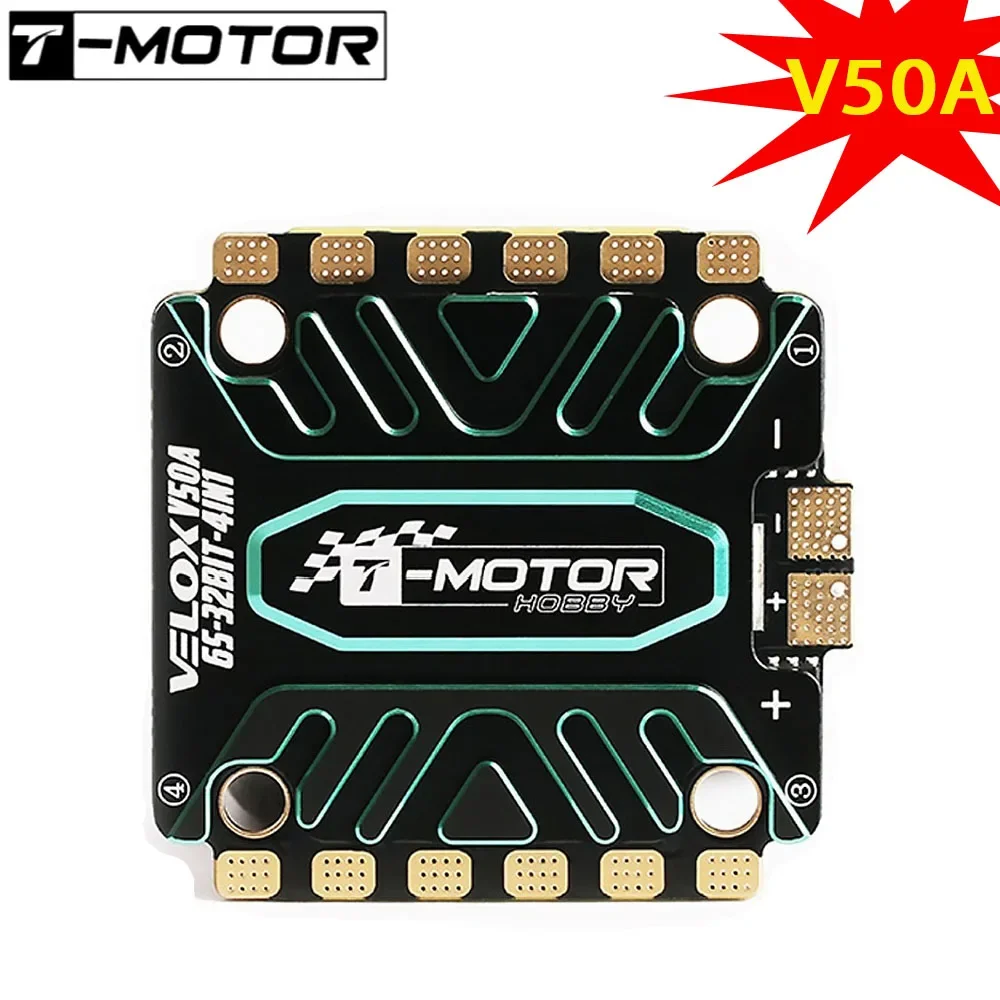 T-Motor VELOX V50A 50A 32Bit BLHELI32 4in1 Brushless ESC 3-6S LIPO W/TMOTOR T4 02 ESC Firmware 30.5x30.5mm for FPV Racing Drone