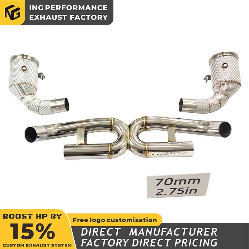 

ING SS304 Center Tail for Porsche 911 992 catback 3.0L With downpipe Coupe Without Muffler Without valve Exhaust System