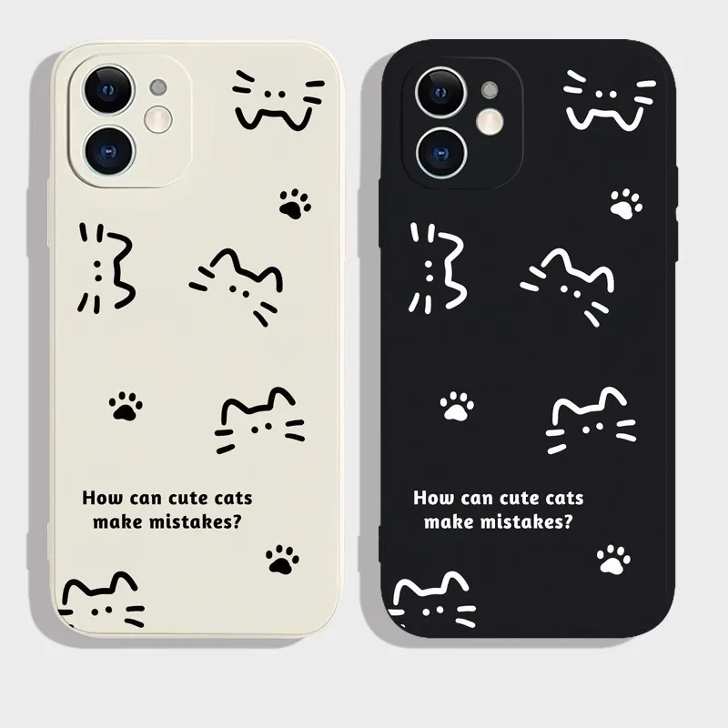 Cute Brief Strokes Cat Bear Phone Case for XIAOMI RedMi Note 10 11 12 13 T S Pro Plus Mobile Case