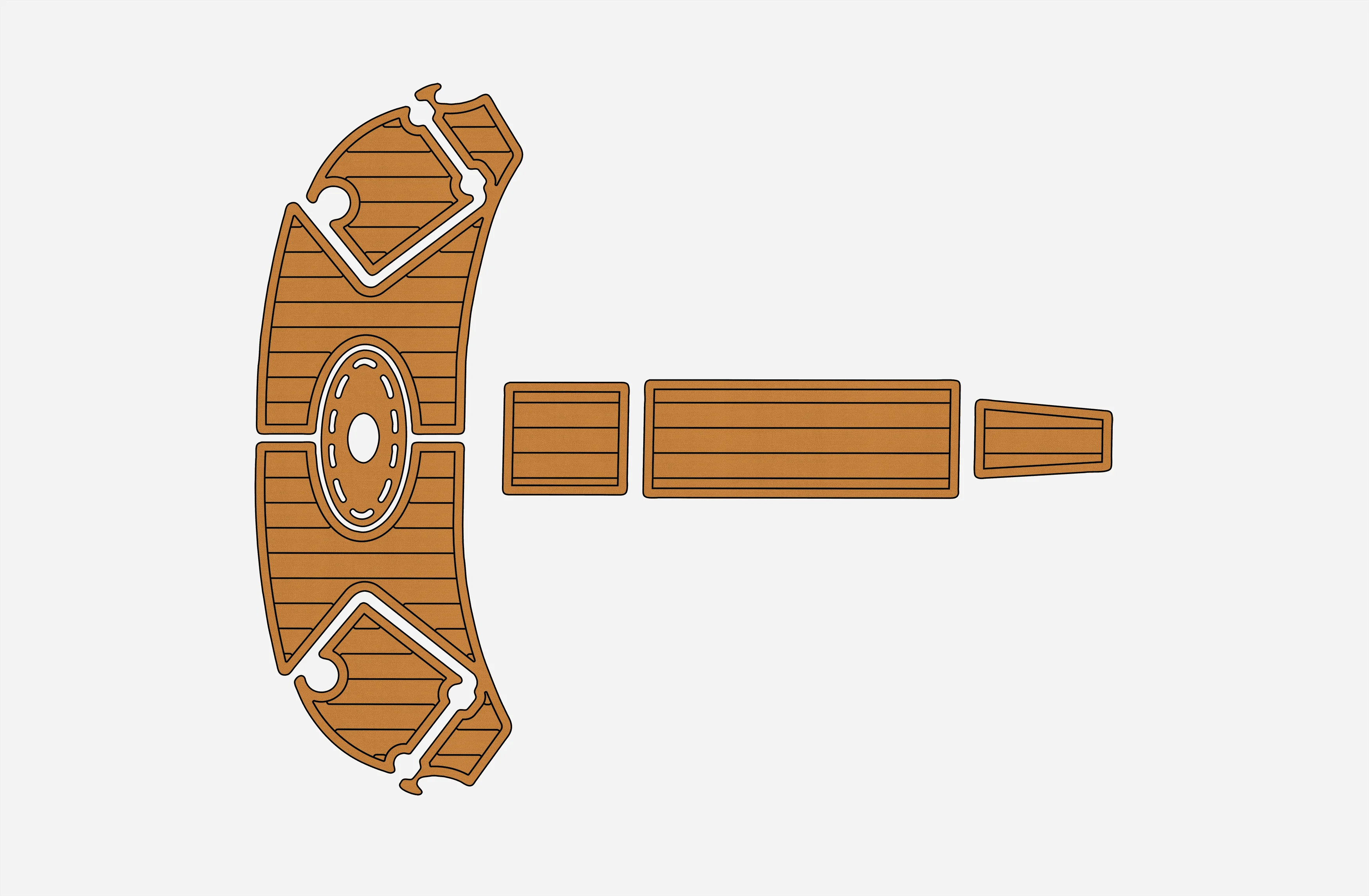 Non-Slip EVA Faux Teak Marine Mat Self-Adhesive 6mm Yacht Cockpit Pad for 2007-2008 Chaparral 236 SSI Boat Decking Easy Install