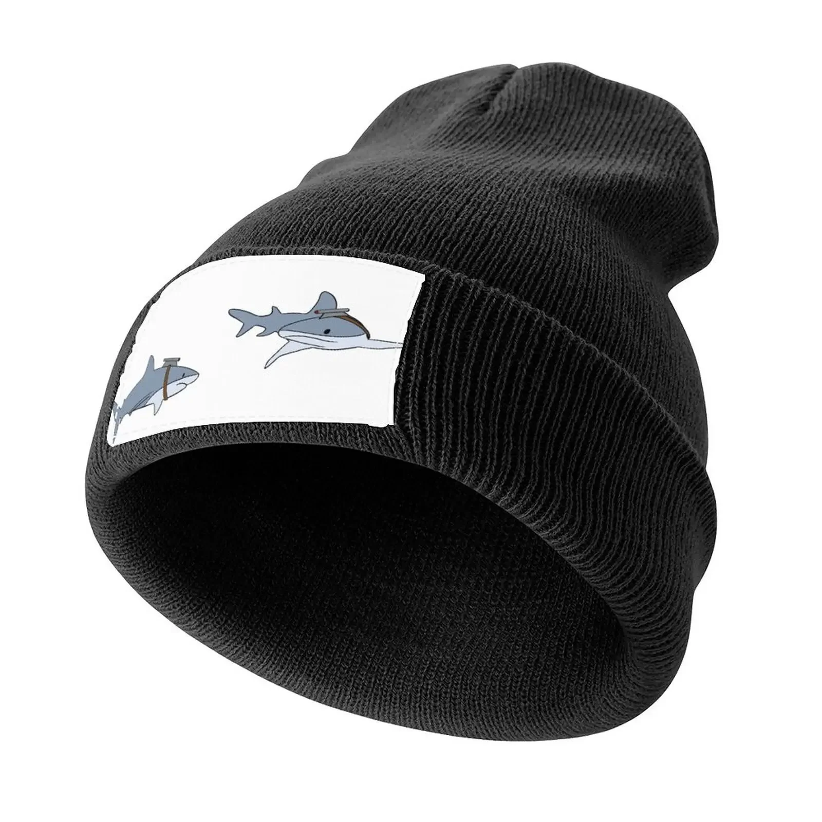 Sharks with laser beams Knitted Cap Cosplay Horse Hat Bobble Hat Hats Man Women's