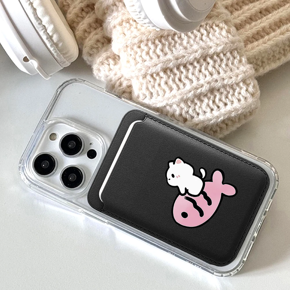 Leder-Kartenetui Handyhülle Kartenhalter für MagSafe Magnetische Hülle Geeignet für alle iPhones mit MagSafe-Kartenfach Rückseitentasche – Detail 4