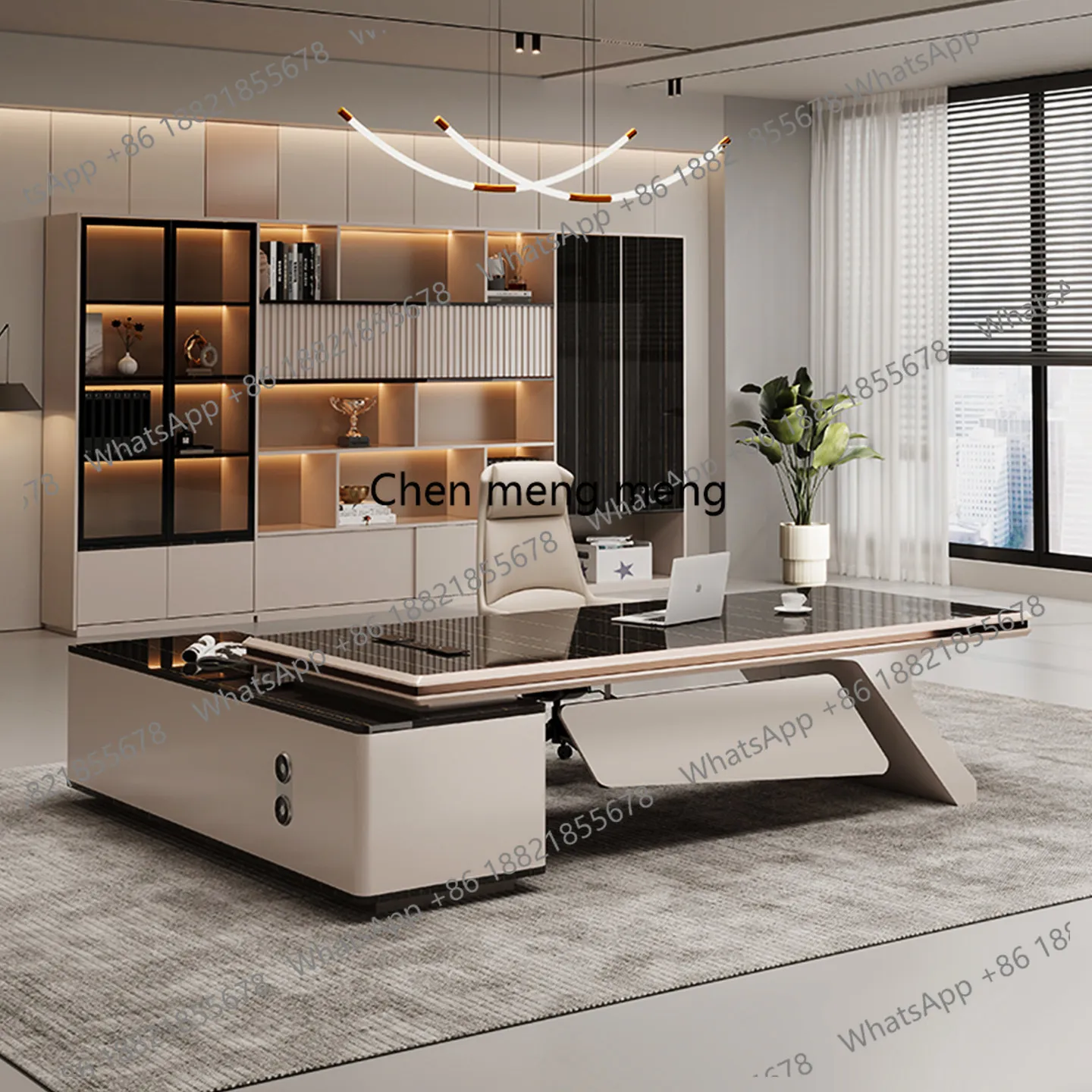 

Light luxury high-end new model, high-end president's office, large class table, ladies' boss table