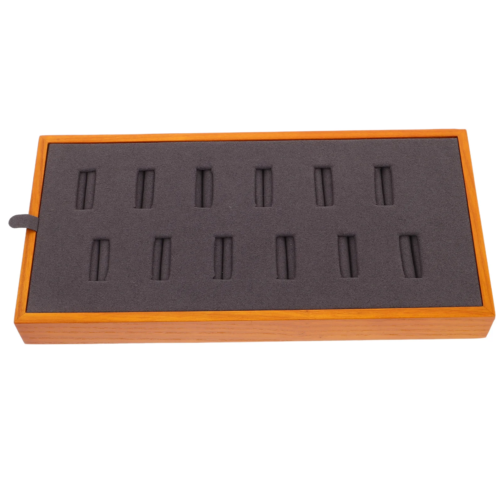 Solid Wood Jewelry Display Tray 12 Slots Ring Organizer Box Dustproof Storage for Rings Earrings Accessories Ring Tray
