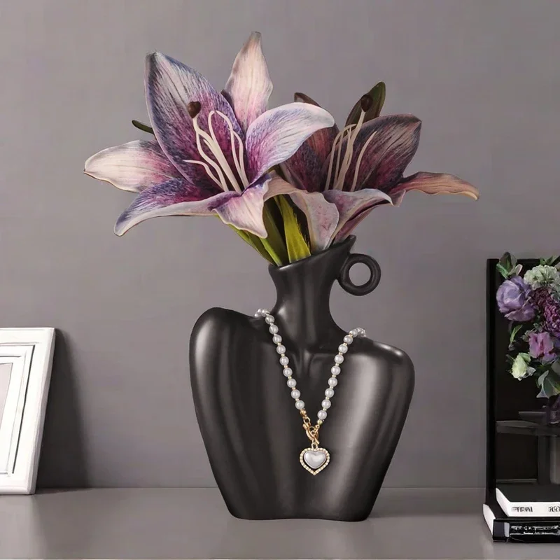 

Modern Minimalist Ceramic Vase Decoration For Luxurious Flower Vase Living Room Home Decor Aesthetic Bathroom Decoration