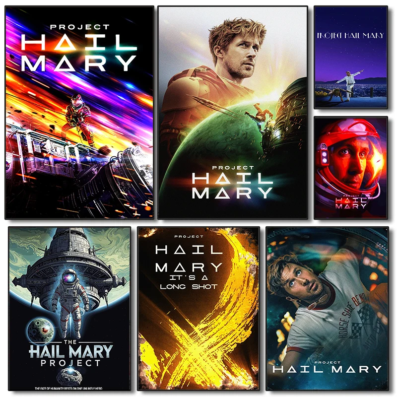 Latest Movies Project Hail Mary Poster Sci-Fi Film Prints Canvas Painting Project Hail Mary Wall Art Pictures Home Room Decor