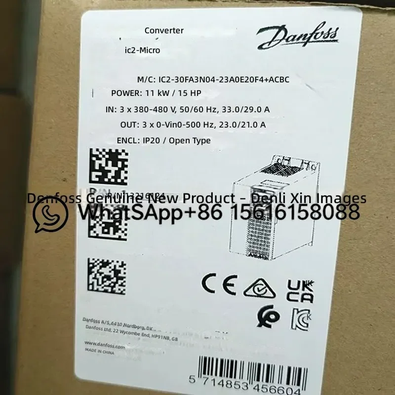 Danfoss VFD Inverter Drive IC2-30FA3N04-23A0E20F4 ACBC 132L6124 11KW Variable Frequency Motor Controller Speed Regulator