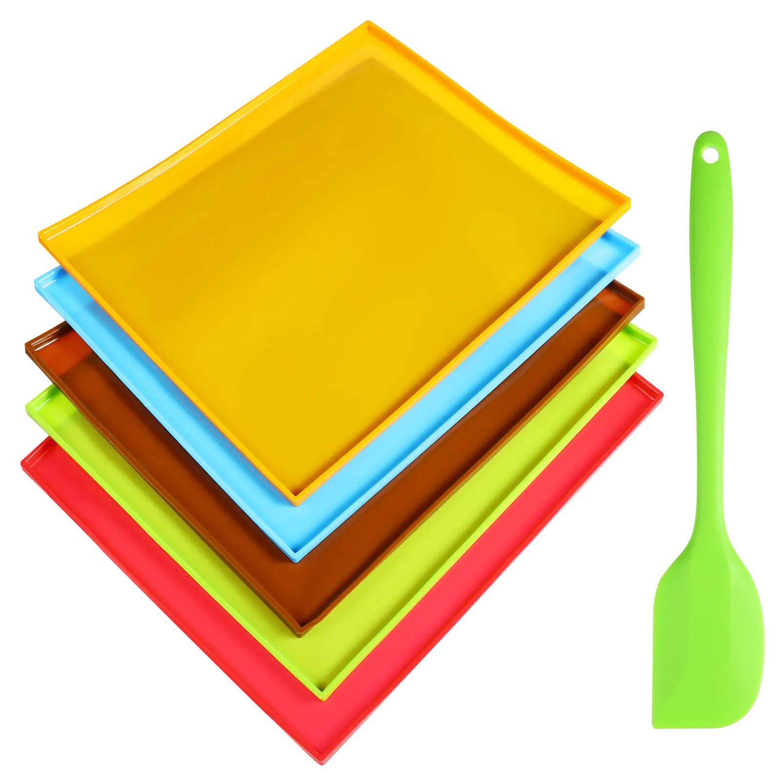 

Silicone Baking Pads Nonstick Edges Reusable Tray Liners Heat Resistant -50c-250c Food Grade Safe Easy Clean for Cake Biscuits