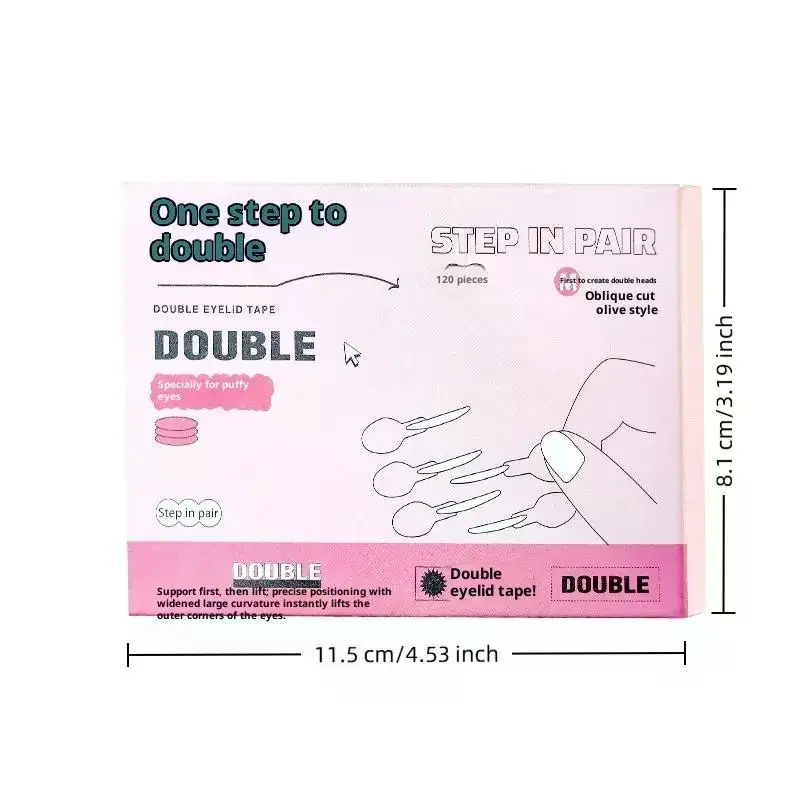 120pcs Invisible Double Eyelid Stickers -Waterproof Natura Long Lasting With Tool Transparent Eyelid Stickers 1pc Y-Fork Tweezer