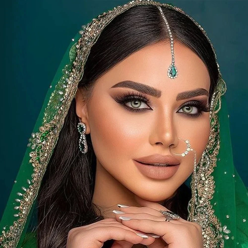 Stonefans-دبوس شعر أخضر للنساء ، الشعر ، مجوهرات الزفاف ، إكسسوارات رأس الفتاة ، وصيفة الشرف ، كريستال Y2K ، شحن مجاني ،