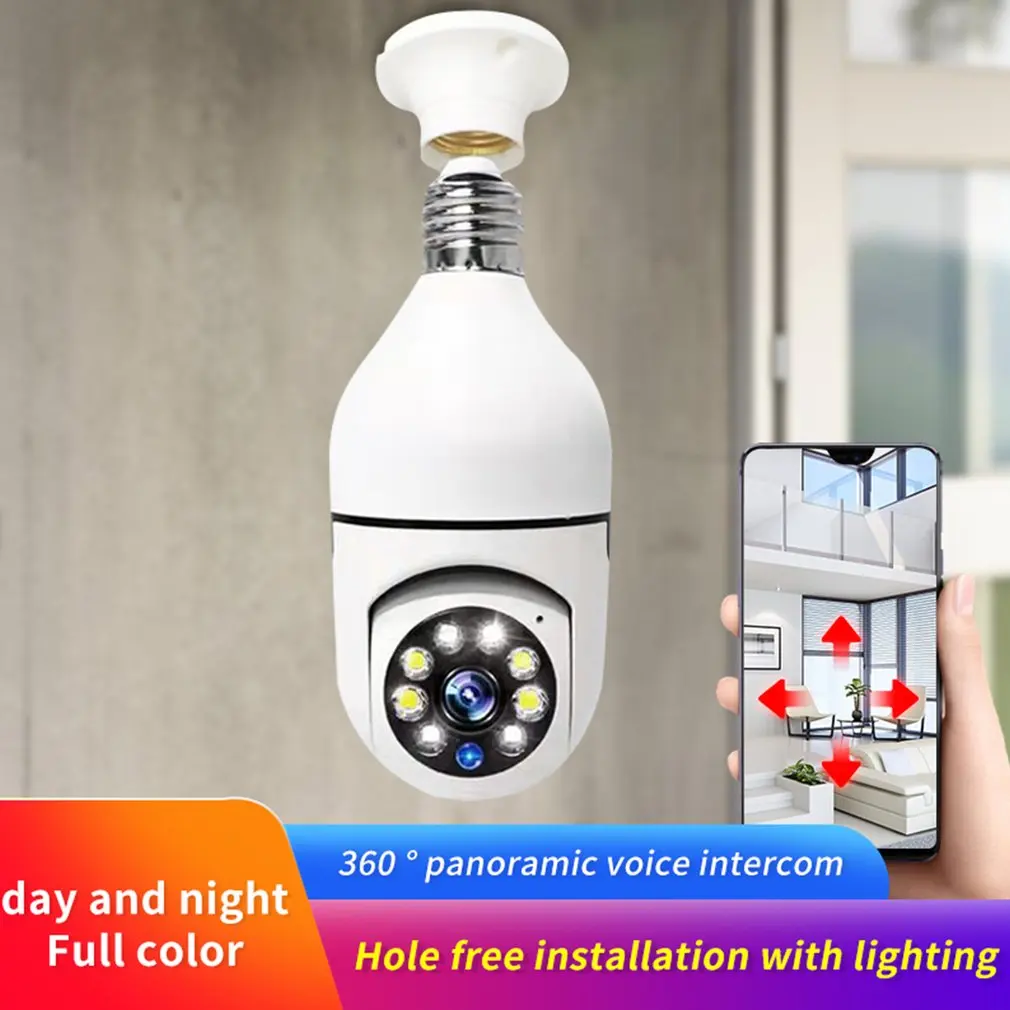 camera led de vigilancia e27 lampada 360 wifi spotlight de seguranca rastreamento automatico visao noturna dropshipping 01