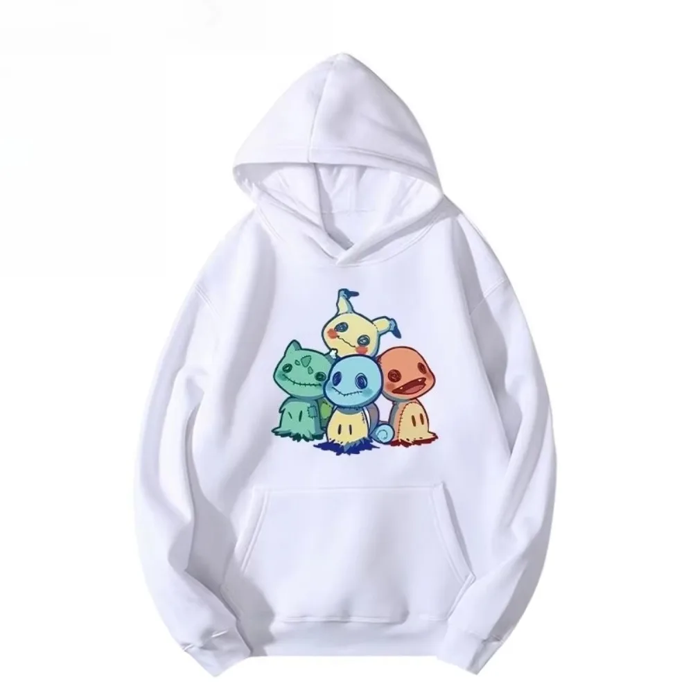 남성용 새로운 포켓몬 미믹큐 크리에이티브 드레스 코튼 후드티 남성 및 여성용 가을, 겨울 트렌드 루즈 캐주얼 스웨터 탑