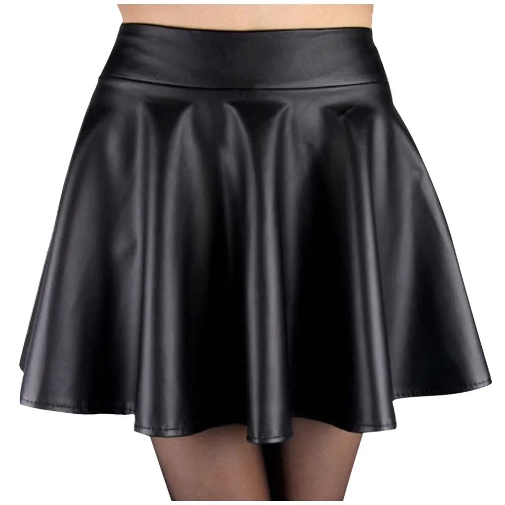 

Fashion Ladys Leather Leisure Skirt High Waist Creased Solid Casual Base Skirt Wrap Skirts For Women