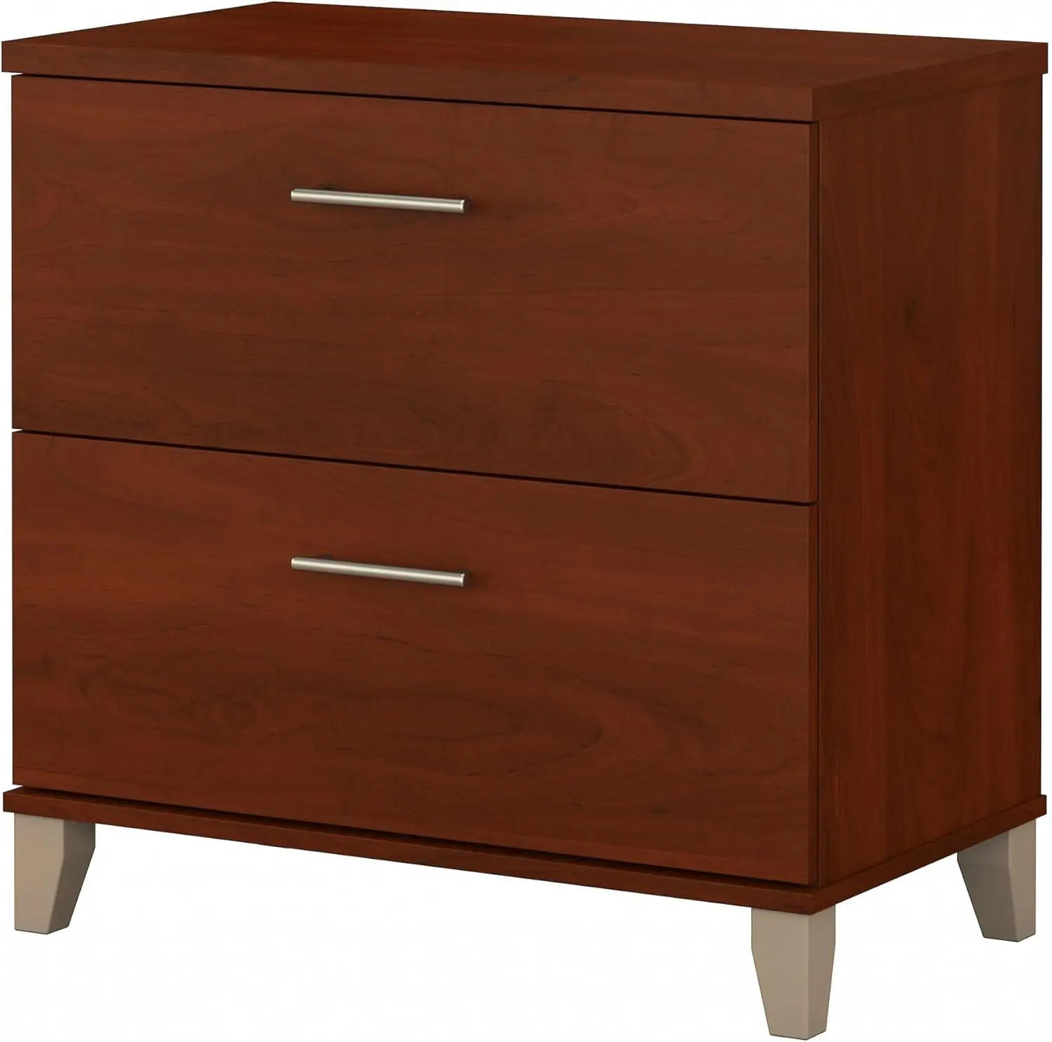 

2 Drawer Lateral File Cabinet in Hansen Cherry Stylish File Cabinets for Home Office Filing Cabinet with Soft Close Drawers