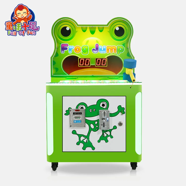 Coin Operated Kids Hitting Hammer Frog Arcademole Whack a Mole Hammer Hitting Game Machine Children's Percussion Game Machine